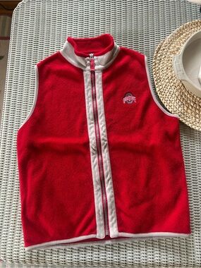 Ohio State Red Fleece Zip-Front Women's Vest
